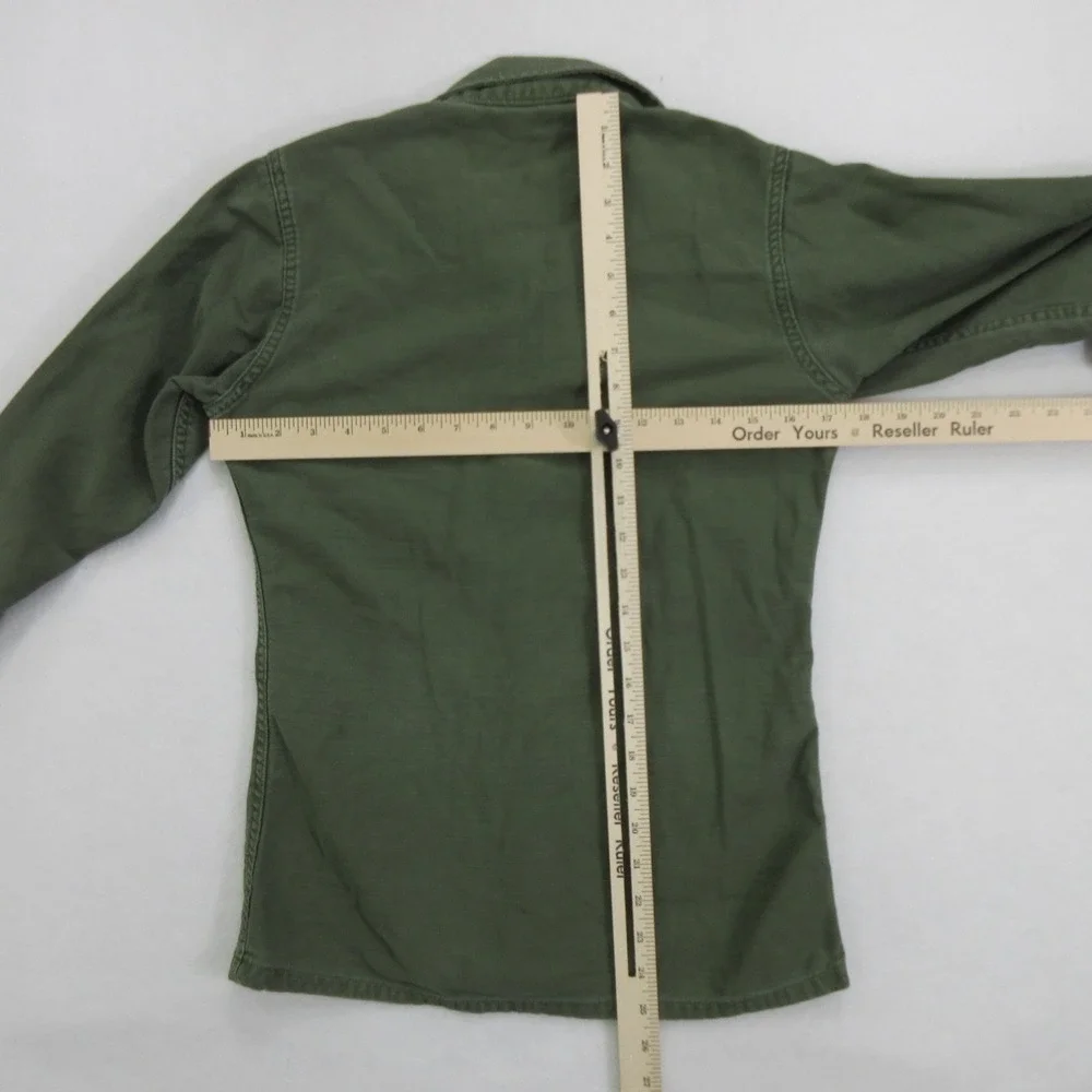 US Army Men's Shirt 13.5x30 OG-107 Vintage Cotton Sateen Vietnam Utility Jacket